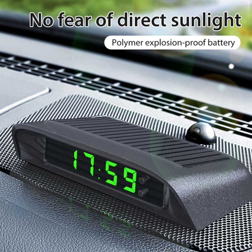 Solar Powered Watch - Güneş Enerjili Araba Dijital Saati Işıklı