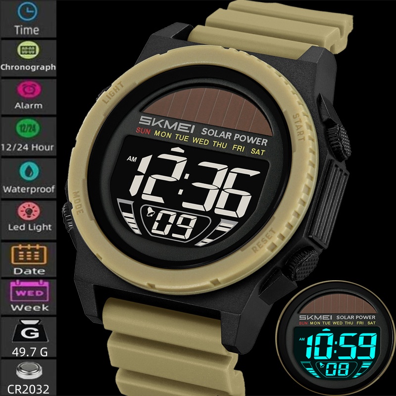 Solar Powered Watch - Skmei Güneş Enerjisi Dijital Saatler forMens