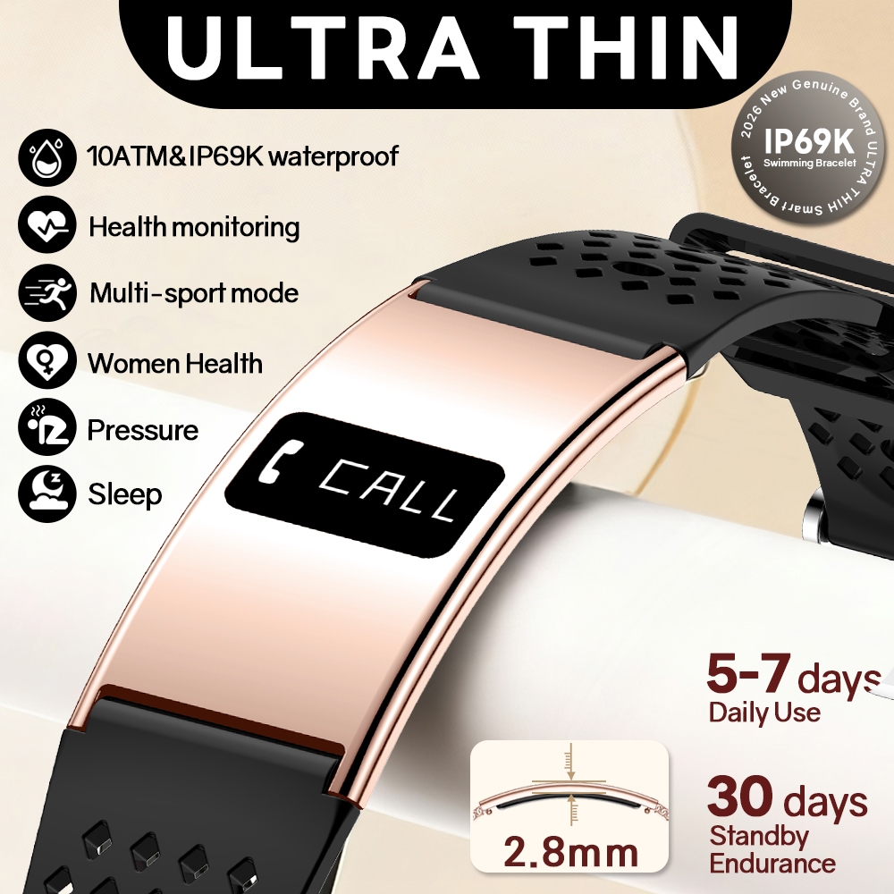 Watches Ladies Smartwatch - Ultra-İnce Akıllı Bilezik Kadın Erkek Kalp