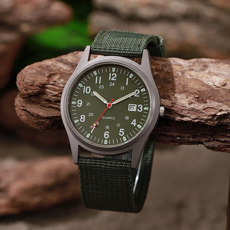 Solar Powered Watch - Yeni kanvas giyim erkek saati gündelik