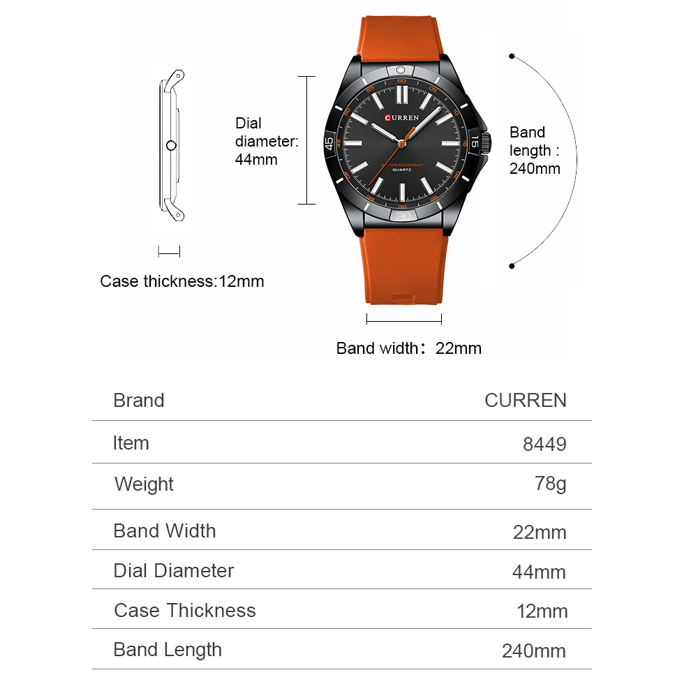 CURREN Erkekler Minimalist Spo - Silicone Sport Band incelemesi ve fiyatı