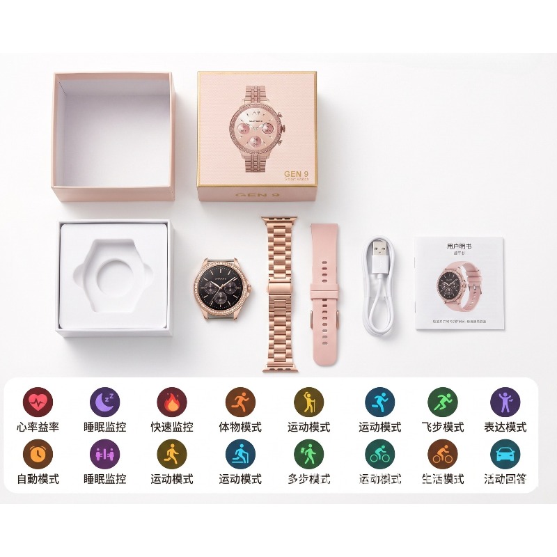 GEN9 Elmas İşlemeli Kadın Akıl - Watches Ladies Smartwatch incelemesi ve fiyatı