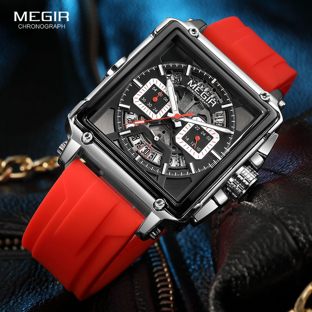 MEGIR kare arama spor Quartz s - Silicone Sport Band incelemesi ve fiyatı