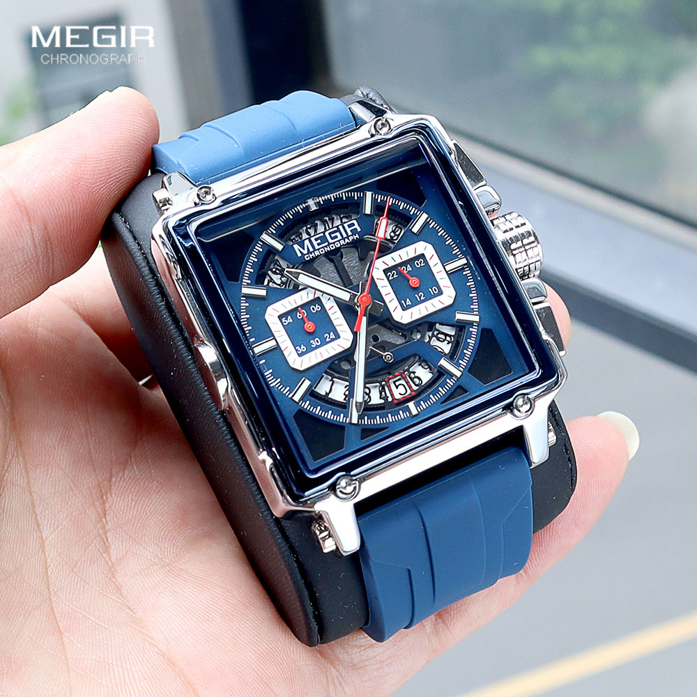 MEGIR kare arama spor Quartz s - Silicone Sport Band incelemesi ve fiyatı