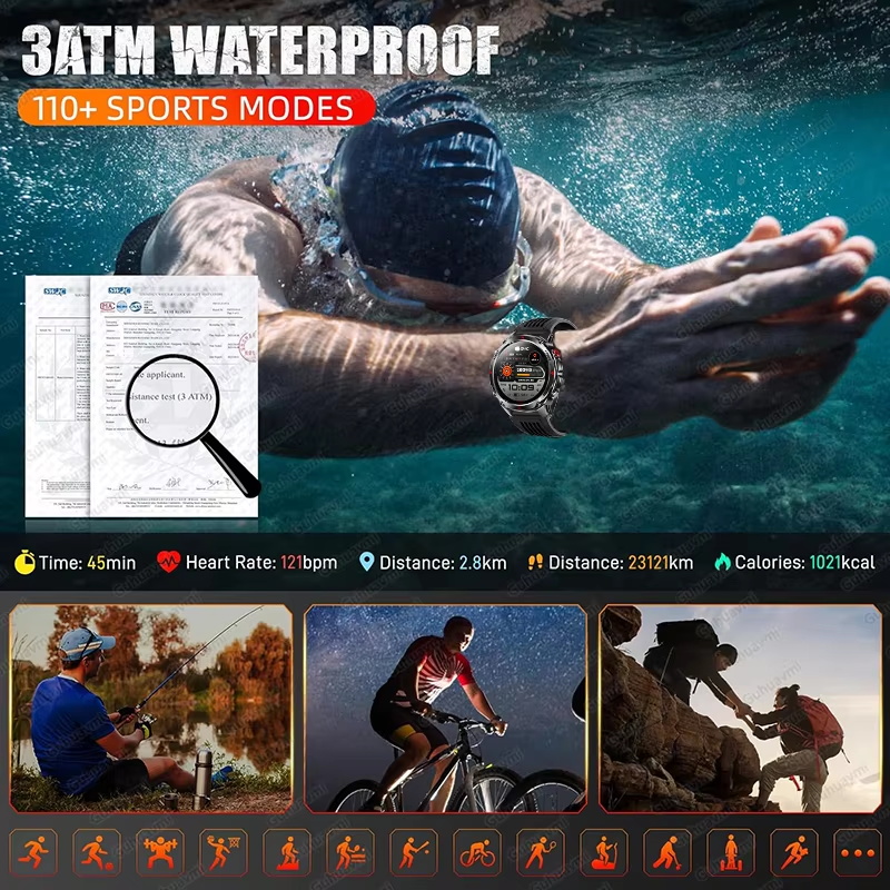 Askeri 540mAh GPS akıllı saat  - Altimeter Compass Watch incelemesi ve fiyatı