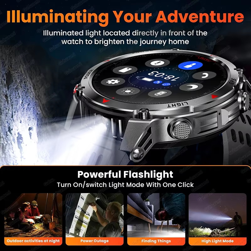 Askeri 540mAh GPS akıllı saat  - Altimeter Compass Watch incelemesi ve fiyatı