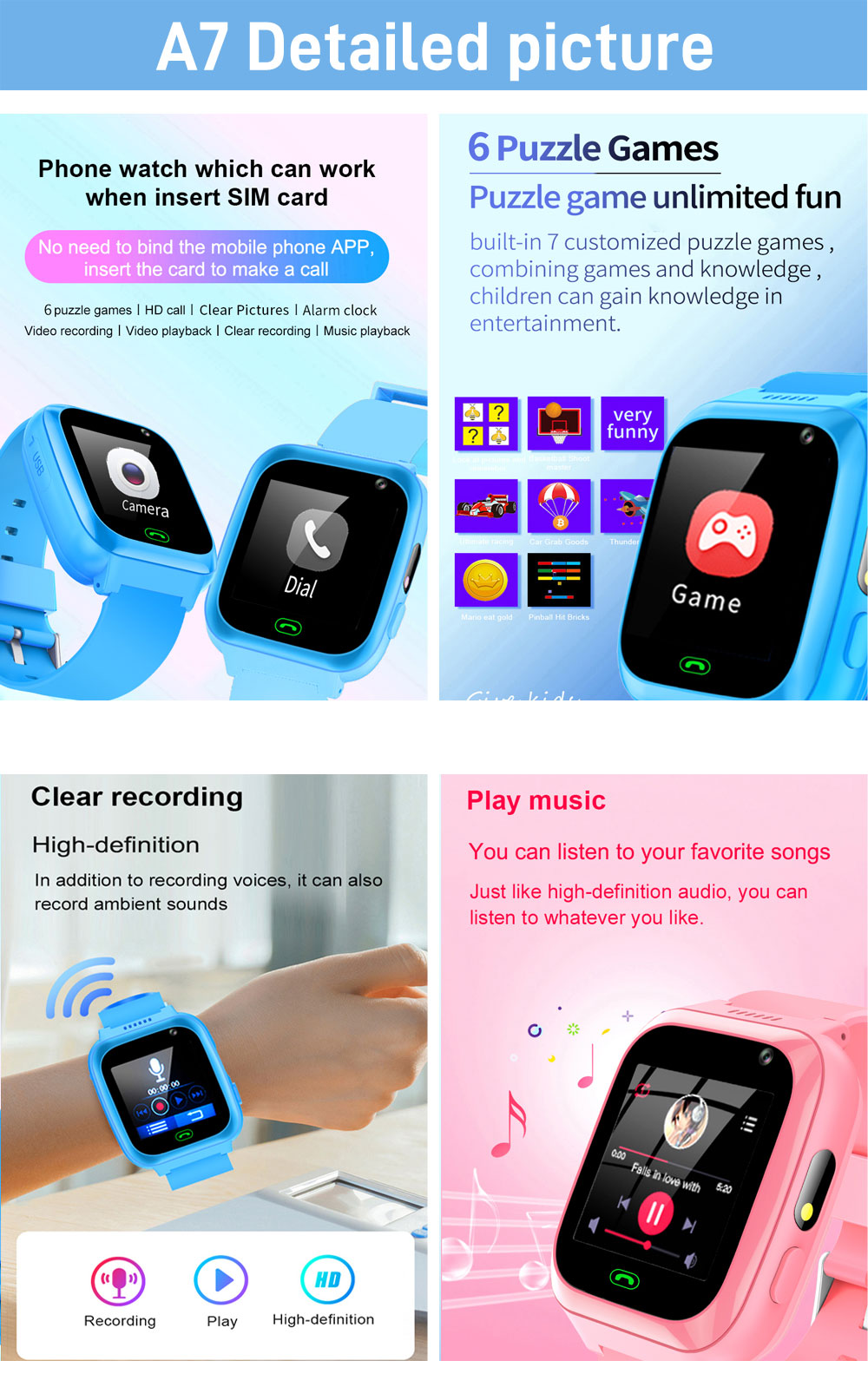 2G 4G çocuklar akıllı saat tel - Smartwatch Watches Gift For Boys On Birthday incelemesi ve fiyatı