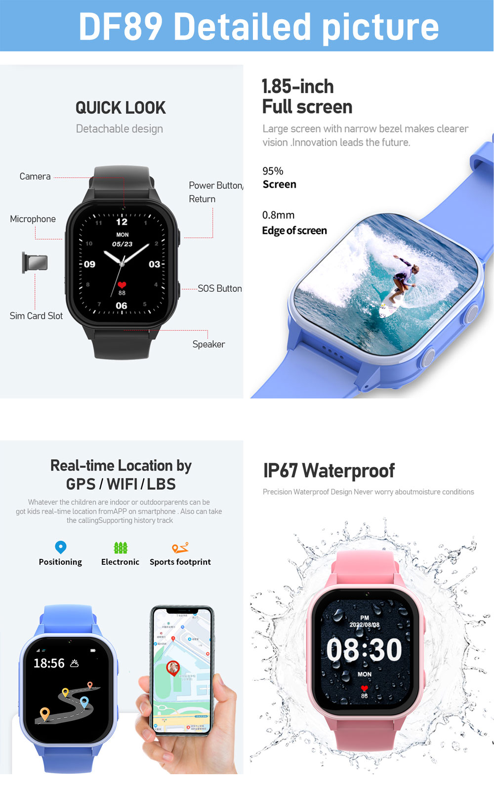 2G 4G çocuklar akıllı saat tel - Smartwatch Watches Gift For Boys On Birthday incelemesi ve fiyatı