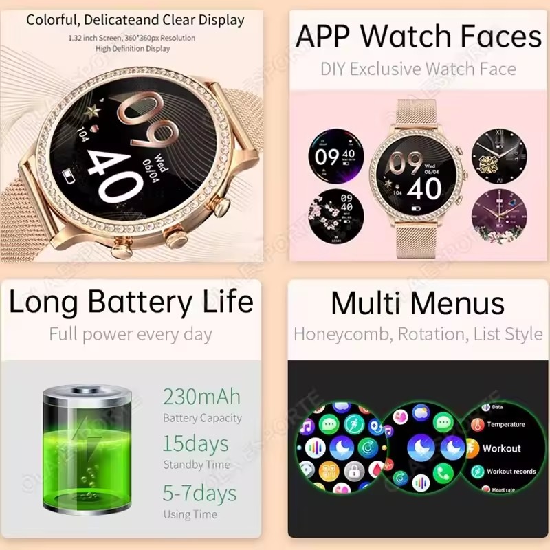 Şık Bayan Akıllı Saati Bluetoo - Watches Ladies Smartwatch incelemesi ve fiyatı