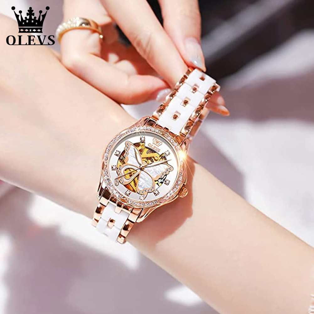 OLEVS kadın otomatik saatler i - Luxury Ceramic Watch incelemesi ve fiyatı