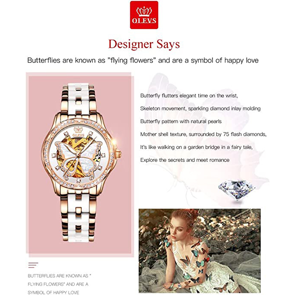 OLEVS kadın otomatik saatler i - Luxury Ceramic Watch incelemesi ve fiyatı